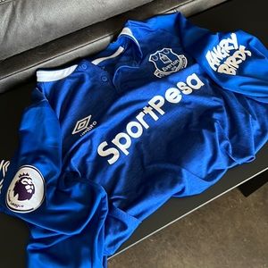 Everton 2018-19 long sleeve home kit, #11 Theo Walcott